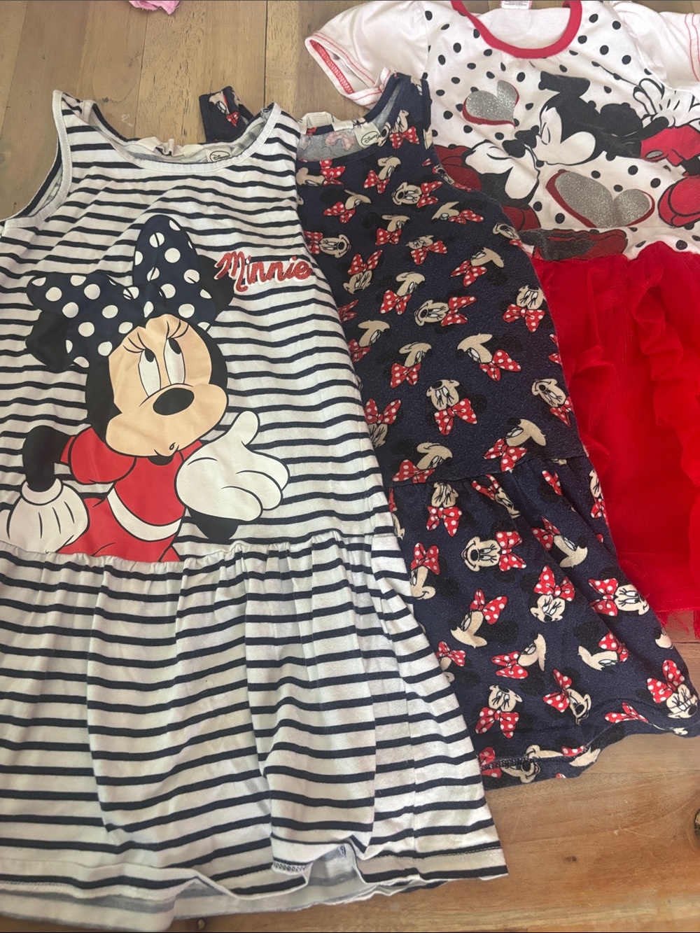 Disney Minnie Mouse Girls Dress Set - Navy, White & Red
